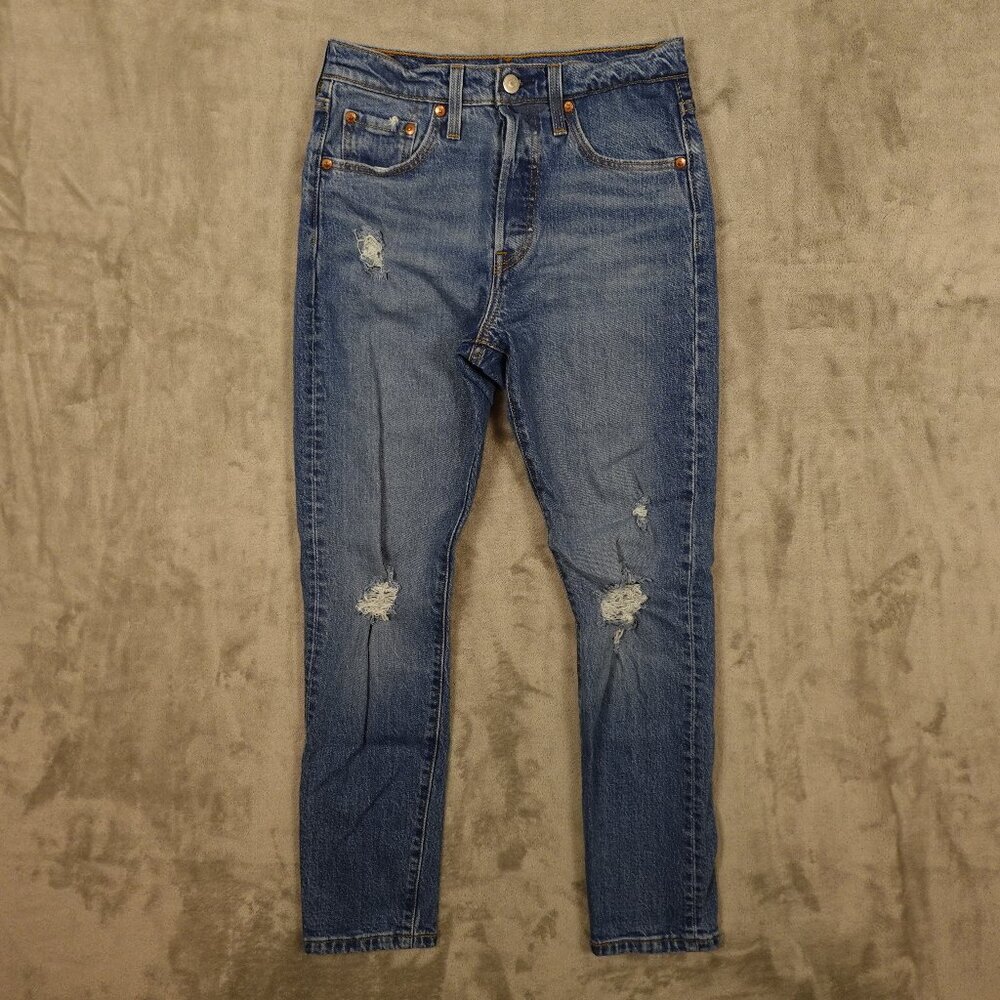 Levi's jeans 501 skinny‎ women's 25 blue denim button fly red tab
